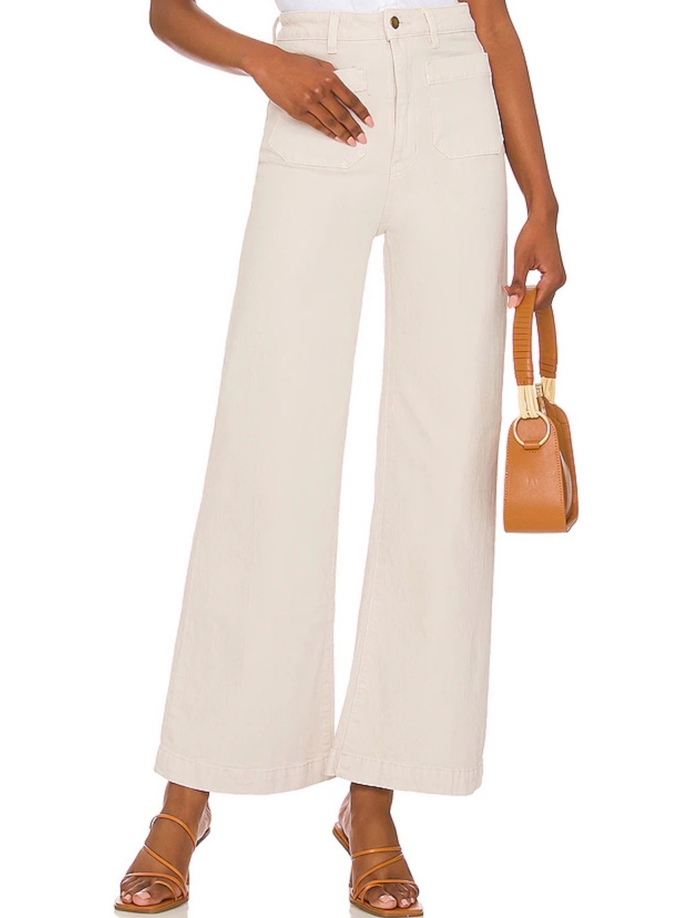 ROLLA'S High-Waist Wide-Leg Jeans in Cream